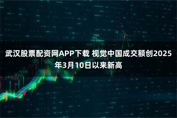 武汉股票配资网APP下载 视觉中国成交额创2025年3月10日以来新高